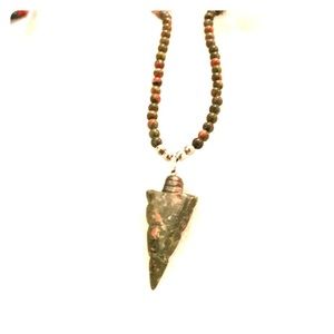 Hematite stones silver necklace